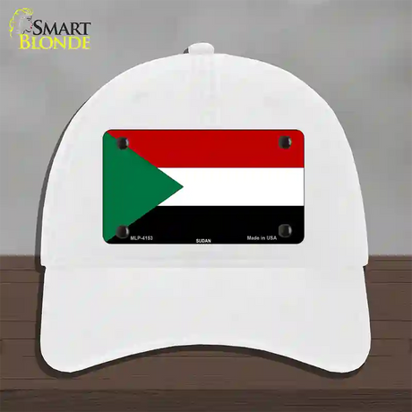 Sudan Flag Novelty License Plate Hat Unconstructed Cotton / White