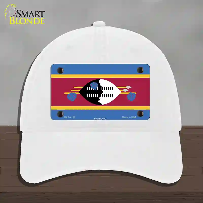 Swaziland Flag Novelty License Plate Hat Unconstructed Cotton / White