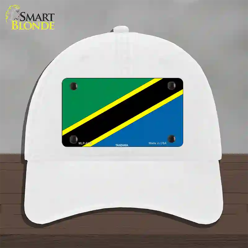 Tanzania Flag Novelty License Plate Hat Unconstructed Cotton / White