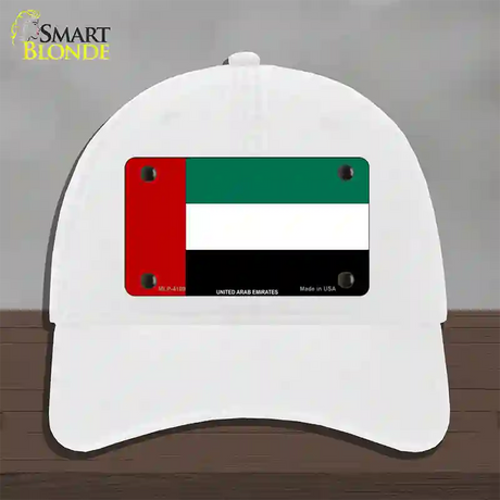 United Arab Emirates Flag Novelty License Plate Hat Unconstructed Cotton / White