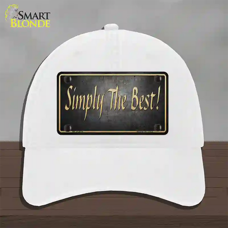 Simply The Best License Novelty License Plate Hat Unconstructed Cotton / White