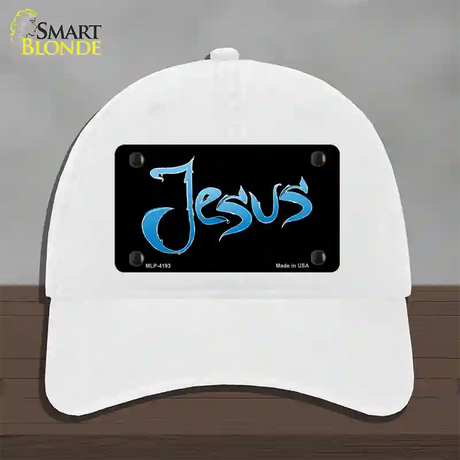 Jesus Novelty License Plate Hat Unconstructed Cotton / White