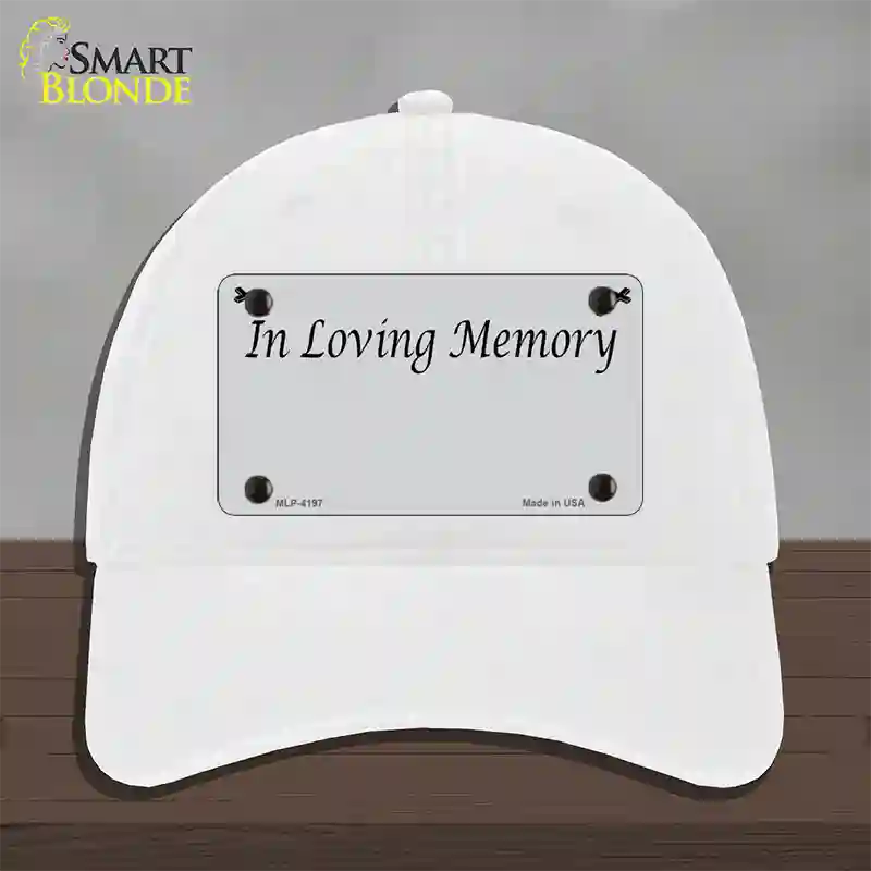 In Loving Memory Gray Novelty License Plate Hat Unconstructed Cotton / White