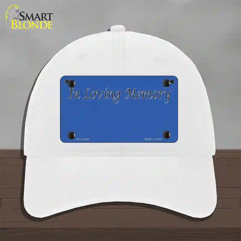 In Loving Memory Blue Novelty License Plate Hat Unconstructed Cotton / White