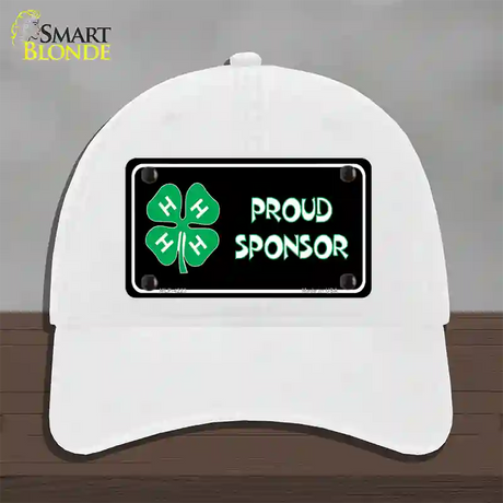 4-H Proud Sponsor Novelty License Plate Hat Unconstructed Cotton / White