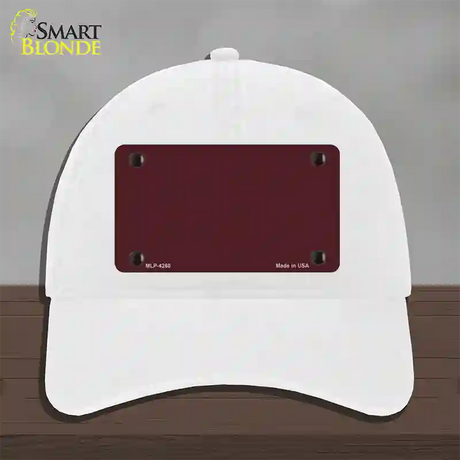 Burgundy Novelty License Plate Hat Unconstructed Cotton / White