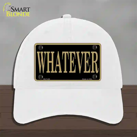 Whatever Novelty License Plate Hat Unconstructed Cotton / White