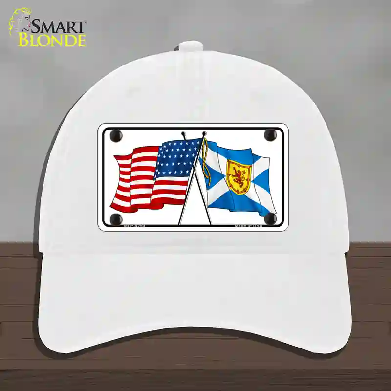 United States Scotland Crossed Flags Novelty License Plate Hat Sign Unconstructed Cotton / White