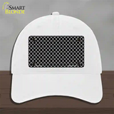 Black White Quatrefoil Novelty License Plate Hat Unconstructed Cotton / White