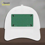 Green White Quatrefoil Novelty License Plate Hat Unconstructed Cotton / White