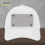 Grey White Quatrefoil Novelty License Plate Hat Unconstructed Cotton / White