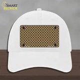 Brown White Quatrefoil Novelty License Plate Hat Unconstructed Cotton / White