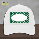 Scallop Green White Polka Dot Novelty License Plate Hat Unconstructed Cotton / White