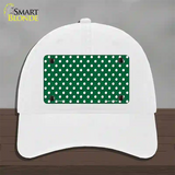 Green Polka Dot Novelty License Plate Hat Unconstructed Cotton / White