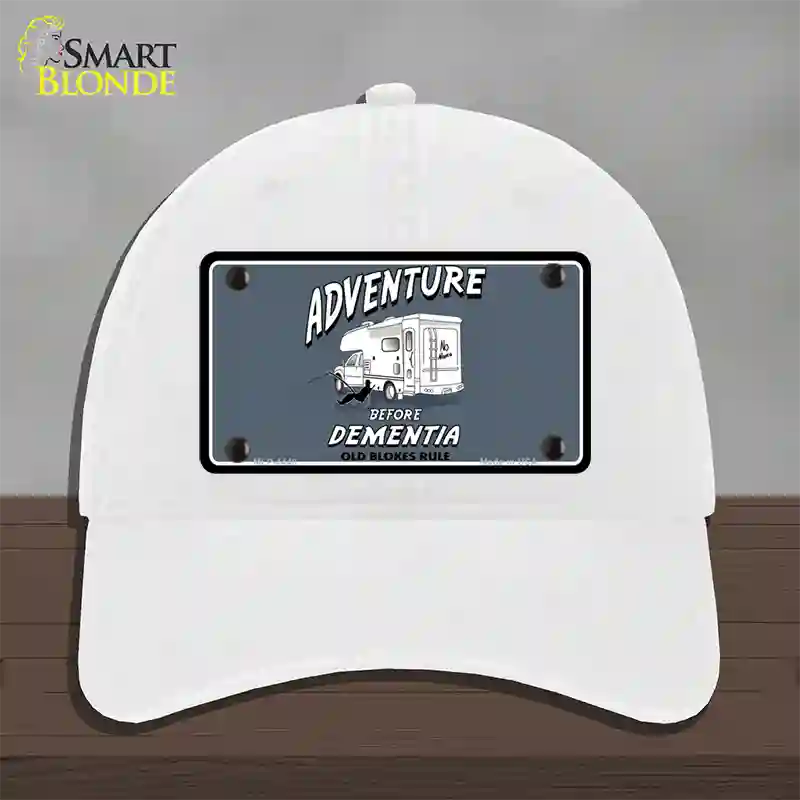 Adventure Before Dementia Novelty License Plate Hat Unconstructed Cotton / White