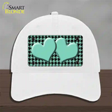 Mint Black Houndstooth Mint Center Hearts Novelty License Plate Hat Unconstructed Cotton / White