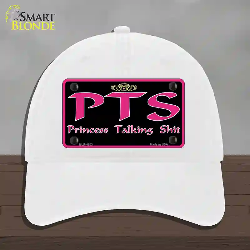 P.T.S. Novelty License Plate Hat Unconstructed Cotton / White