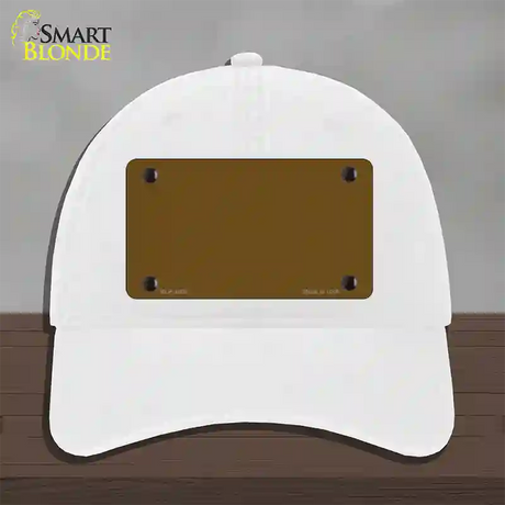 Brown Solid Novelty License Plate Hat Unconstructed Cotton / White