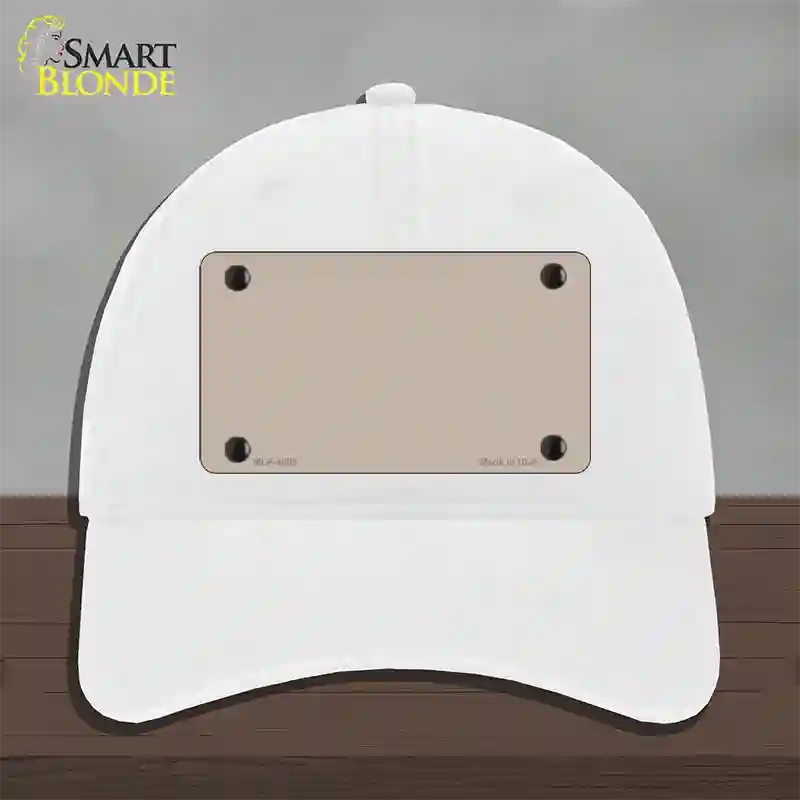 Tan Solid Novelty License Plate Hat Unconstructed Cotton / White