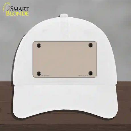 Tan Solid Novelty License Plate Hat Unconstructed Cotton / White
