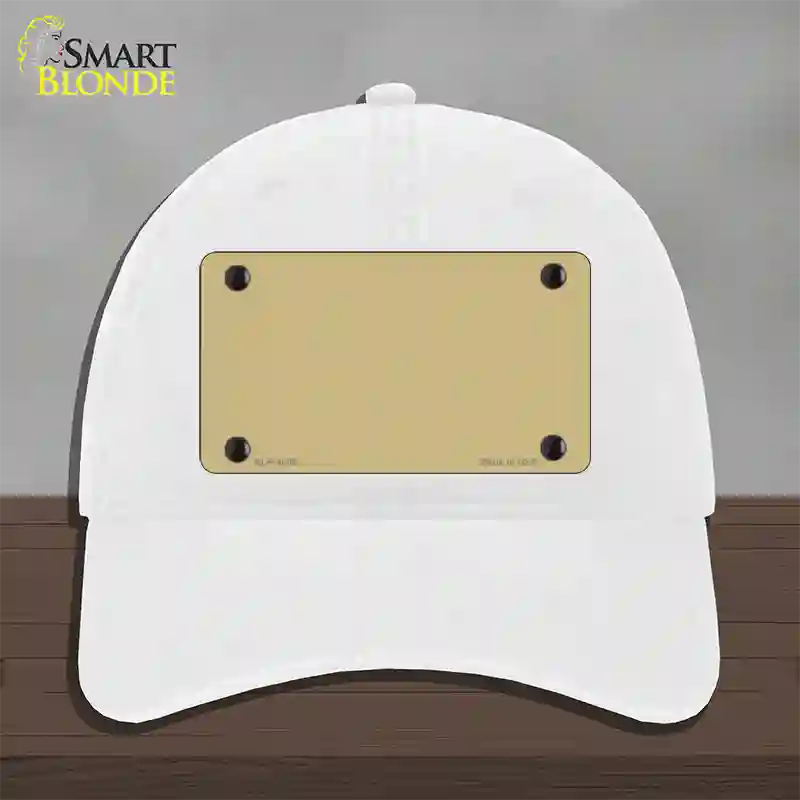 Gold Solid Novelty License Plate Hat Unconstructed Cotton / White