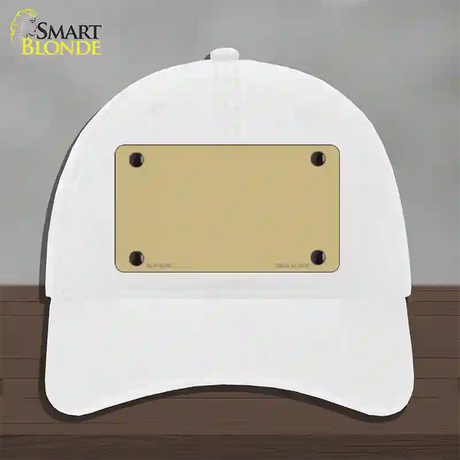 Gold Solid Novelty License Plate Hat Unconstructed Cotton / White