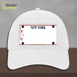 New York State Blank Novelty License Plate Hat Unconstructed Cotton / White