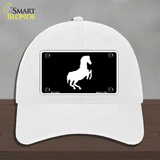 Horse Novelty License Plate Hat Unconstructed Cotton / White