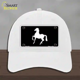 Horse Prancing Novelty License Plate Hat Unconstructed Cotton / White