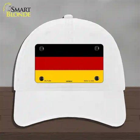 Germany Flag Novelty License Plate Hat Unconstructed Cotton / White