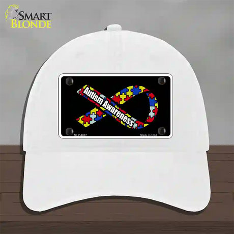 Autism Awareness Ribbon Novelty License Plate Hat Unconstructed Cotton / White