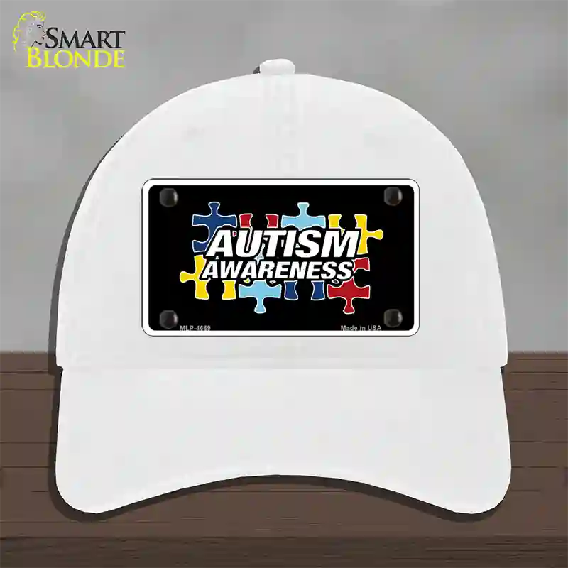 Autism Awareness Novelty License Plate Hat Sign Unconstructed Cotton / White