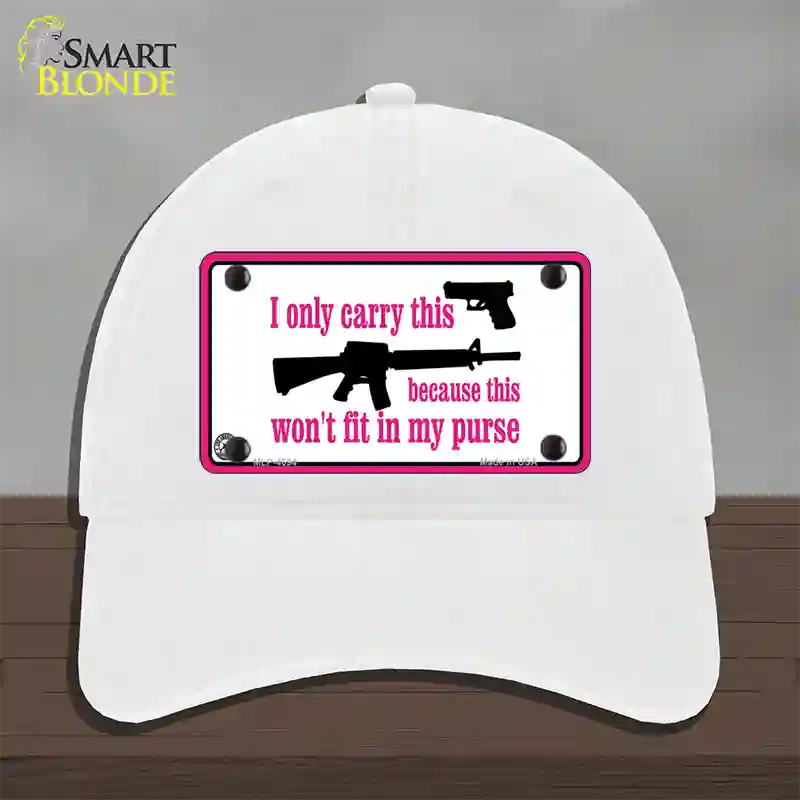 I Carry This Gun Novelty License Plate Hat Unconstructed Cotton / White