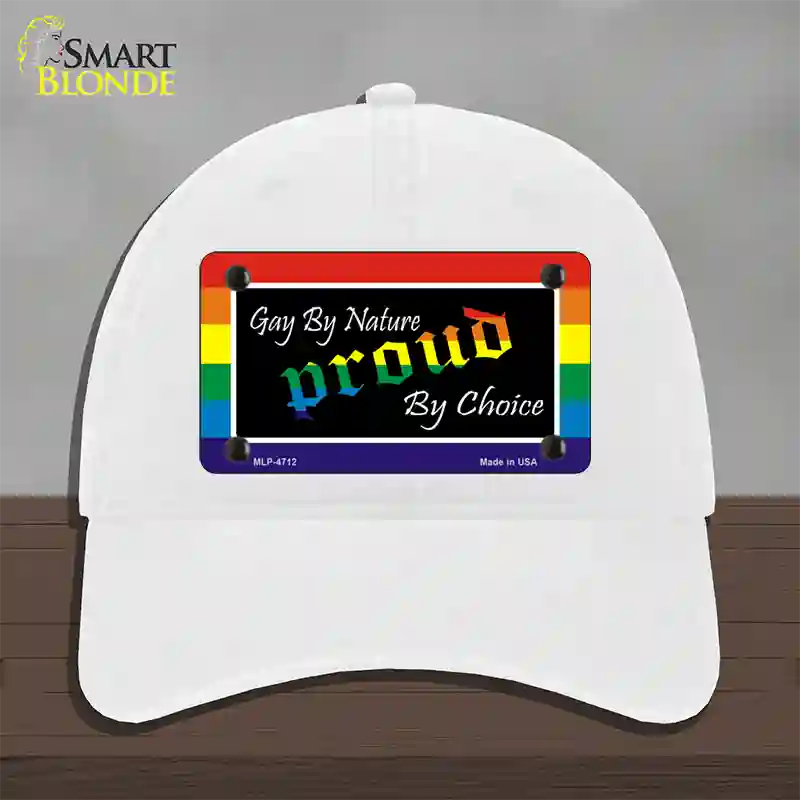 Gay By Nature Novelty License Plate Hat Unconstructed Cotton / White