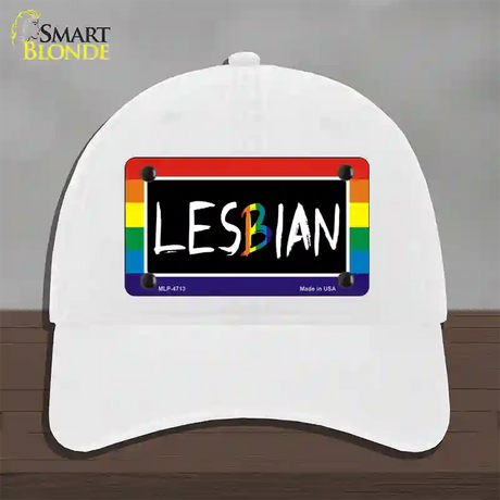 Lesbian Novelty License Plate Hat Unconstructed Cotton / White