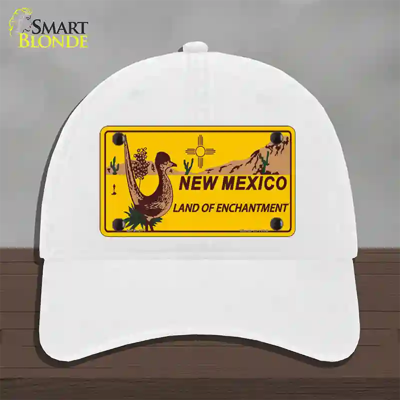 Roadrunner New Mexico Novelty License Plate Hat Unconstructed Cotton / White