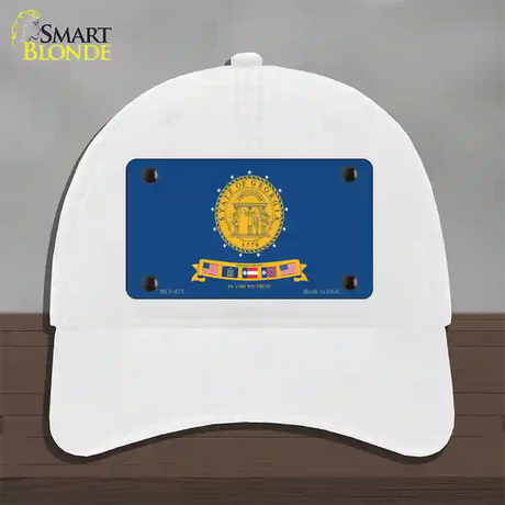 Georgia State Seal Novelty License Plate Hat Unconstructed Cotton / White