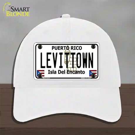 Levittown Puerto Rico Novelty License Plate Hat Unconstructed Cotton / White