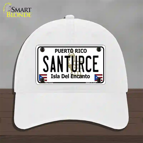 Santurce Puerto Rico Novelty License Plate Hat Unconstructed Cotton / White