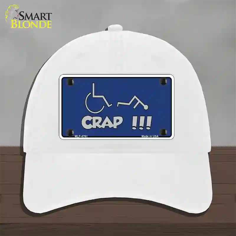 Handicap Crap Logo Novelty License Plate Hat Unconstructed Cotton / White