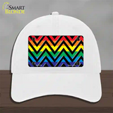 Rainbow Black Chevron Novelty License Plate Hat Unconstructed Cotton / White