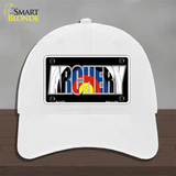 Archery Novelty License Plate Hat Unconstructed Cotton / White