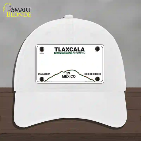 Tlaxcala Mexico Novelty License Plate Hat Unconstructed Cotton / White