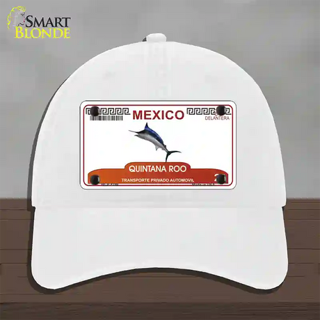 Quintana Roo Mexico Novelty License Plate Hat Unconstructed Cotton / White