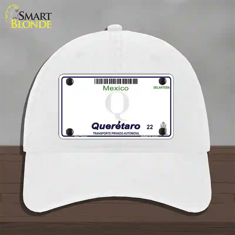 Queretaro Mexico Blank Novelty License Plate Hat Unconstructed Cotton / White