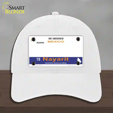 Nayarit Mexico Novelty License Plate Hat Unconstructed Cotton / White