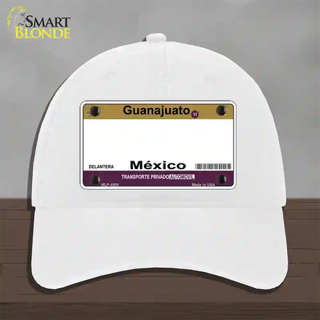 Guanajuato Mexico Blank Novelty License Plate Hat Unconstructed Cotton / White