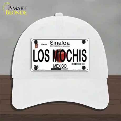 Los Mochis Mexico Novelty License Plate Hat Unconstructed Cotton / White