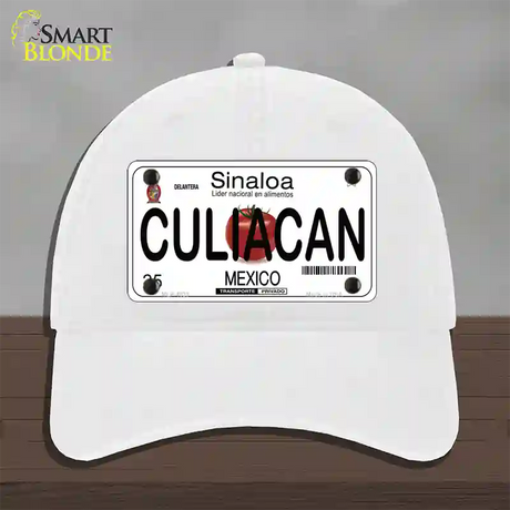 Culiacan Mexico Novelty License Plate Hat Unconstructed Cotton / White