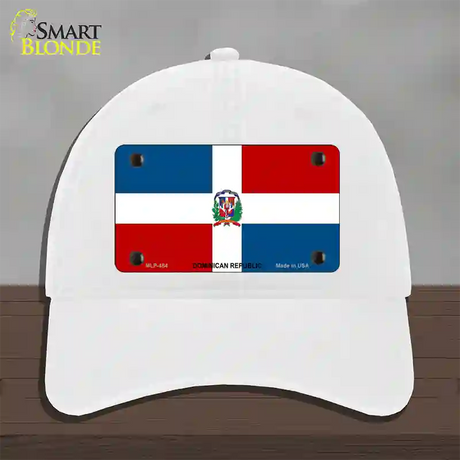 Dominican Republic Flag Novelty License Plate Hat Unconstructed Cotton / White